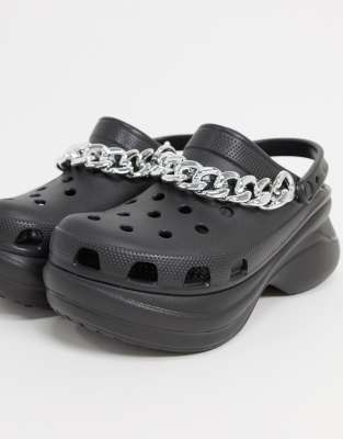 gray platform crocs