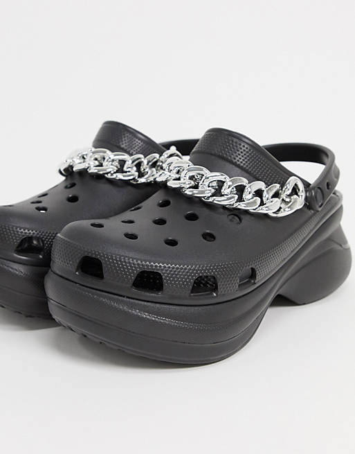 Lemonade Crocs Inspired Furry Collar Chain Ankle Strap Spike Detail ...