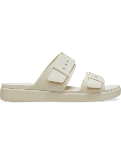 Crocs Brooklyn buckle low sandal in white - view 1