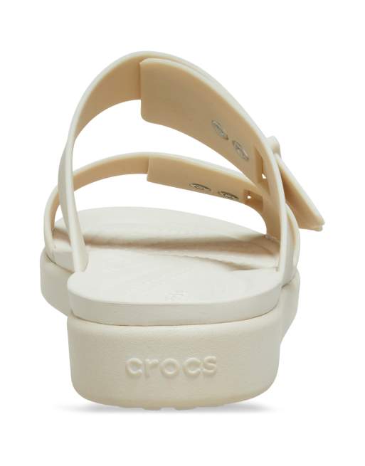 Crocs Brooklyn buckle low sandal in white, 4 of 4