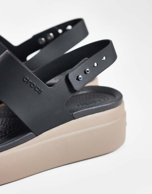 Crocs Brooklyn Low Wedge Sandals in mushroom, 3 of 4