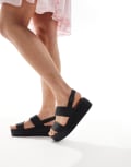 [Crocs] Crocs Brooklyn low wedge sandals-Black 37-38 Black