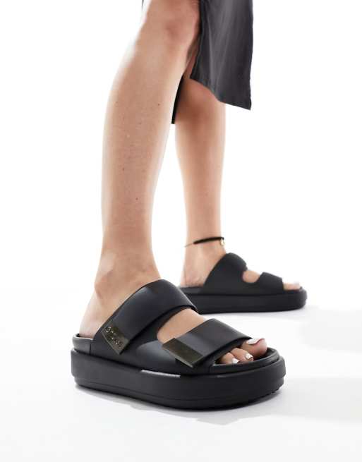 Crocs Brooklyn Luxe sandals in black