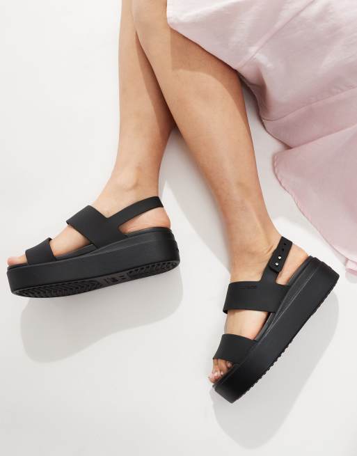 Crocs - Brooklyn - Sandali bassi neri con zeppa, 4 di 4