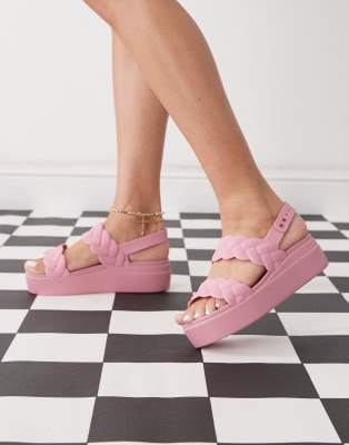  Brooklyn woven low wedge in rose