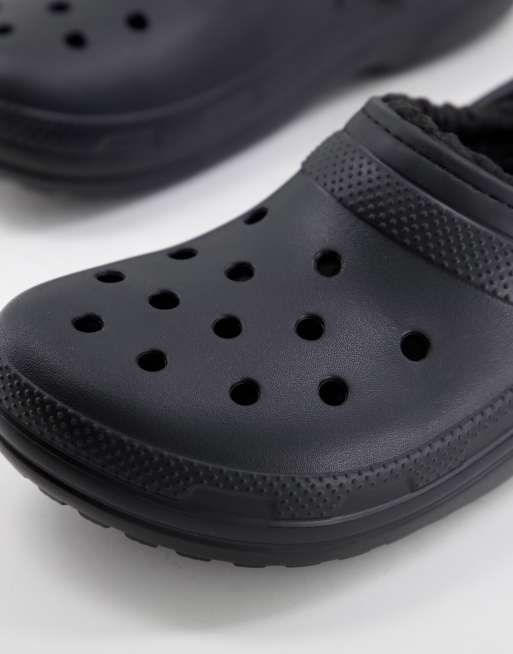 Crocs Chaussures classiques avec doublure en fausse fourrure Noir