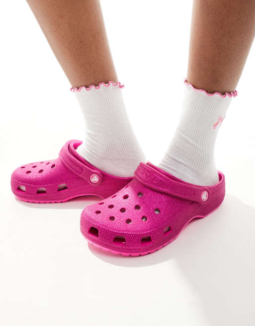 Crocs clasic glitter clog in pink crush