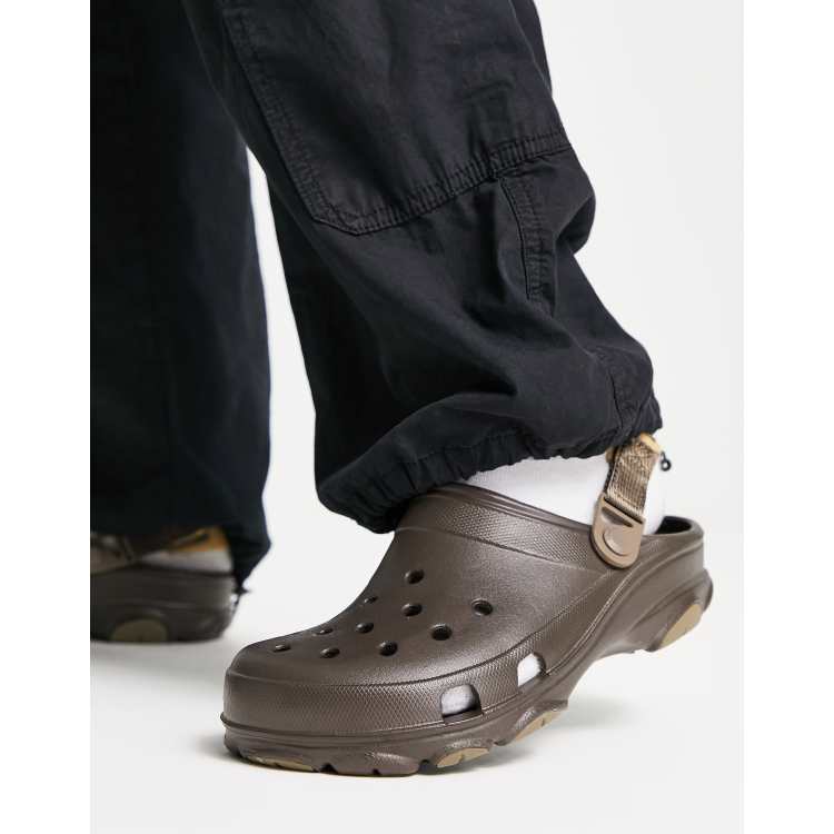 Dark brown sale crocs