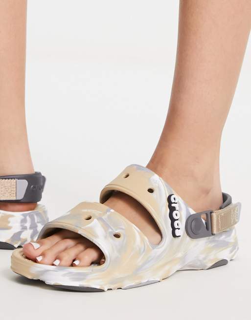 Crocs classic all terrain marbled sandals in chai ASOS