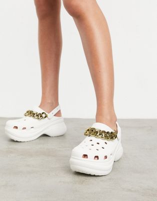 crocs with gold chain