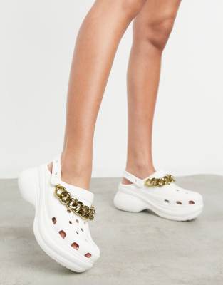 crocs with gold chain