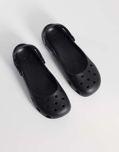 Crocs Classic ballet flat clogs in black - view 1