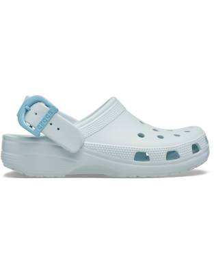  Classic buckle clog in light blue