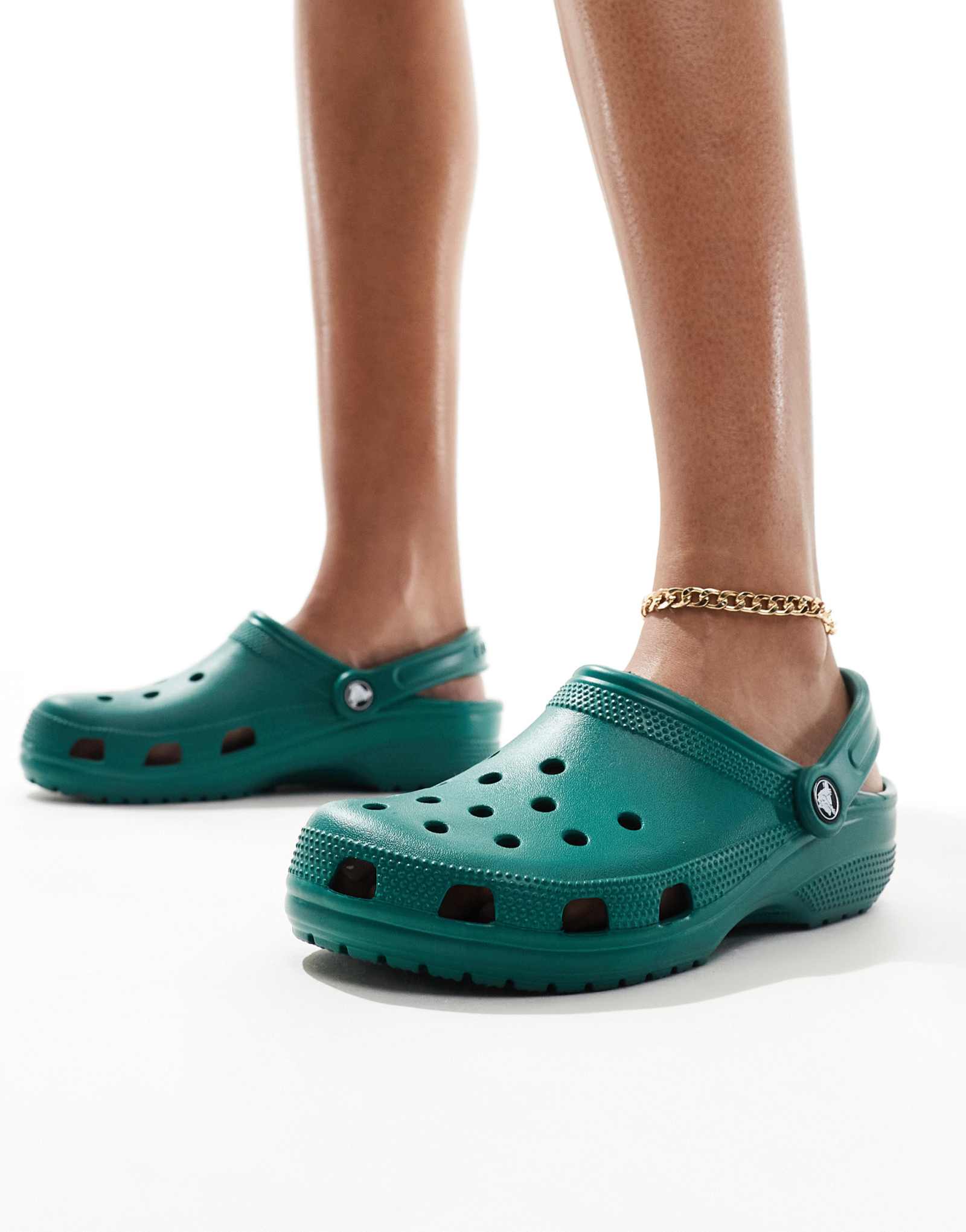 Классические сабо Crocs изумрудно-зеленого цвета