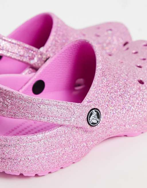 Pink sparkly store crocs