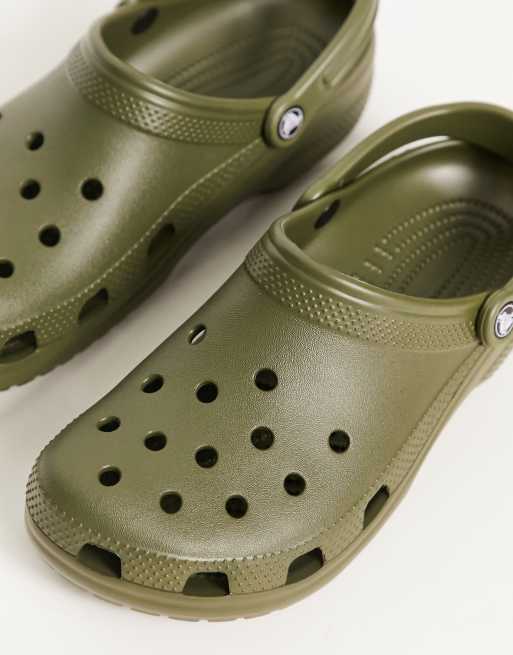 Grey and green store crocs