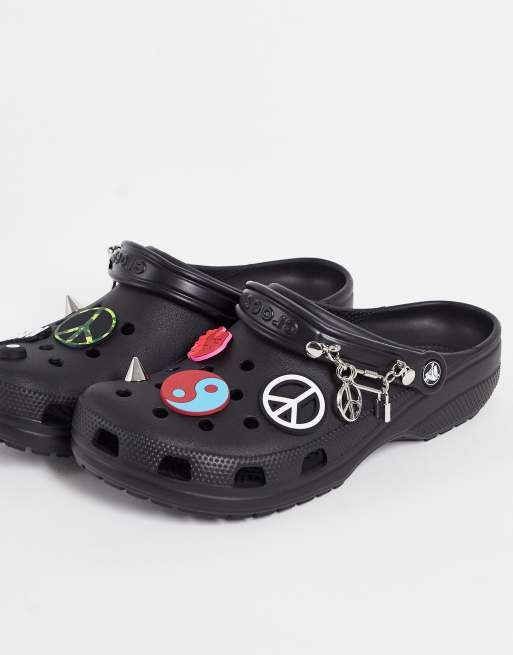 CROCS JIBBITZ BLACK & WHITE NUMBER 4