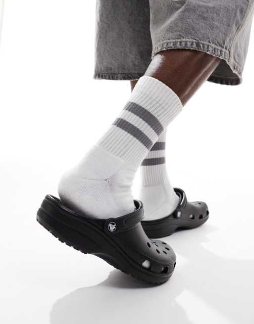 Black classic deals clog crocs