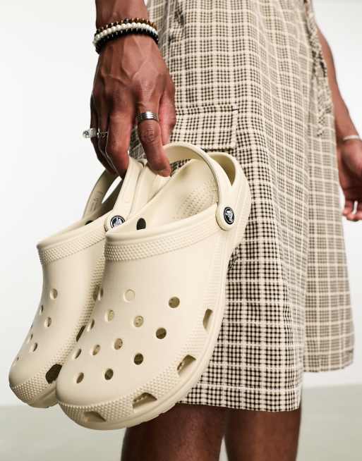 White plaid online crocs