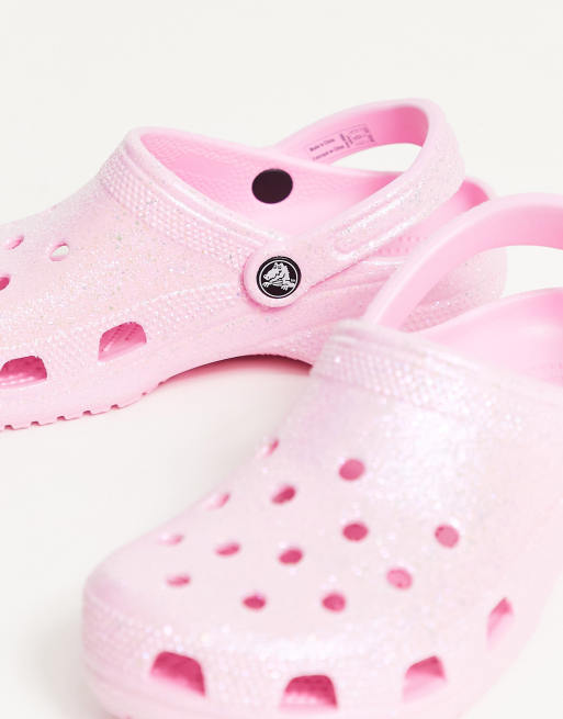 Pink glitter clearance crocs