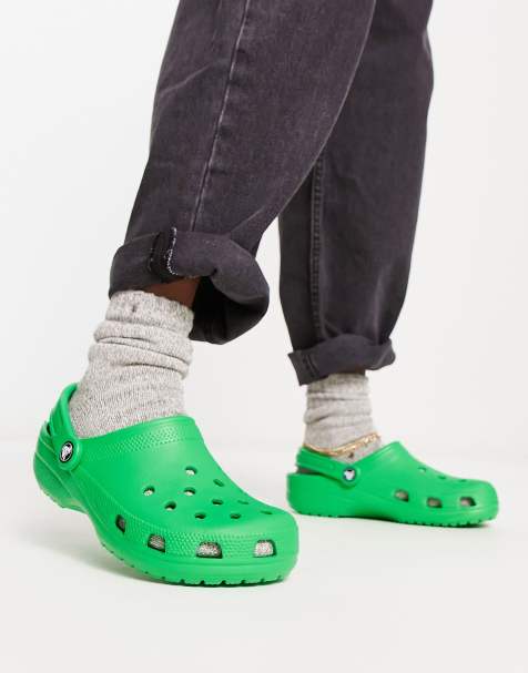 Crocs classic clogs in grass green - view 1