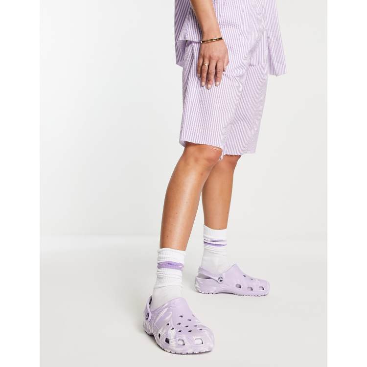 Crocs classic clogs in lavender marble