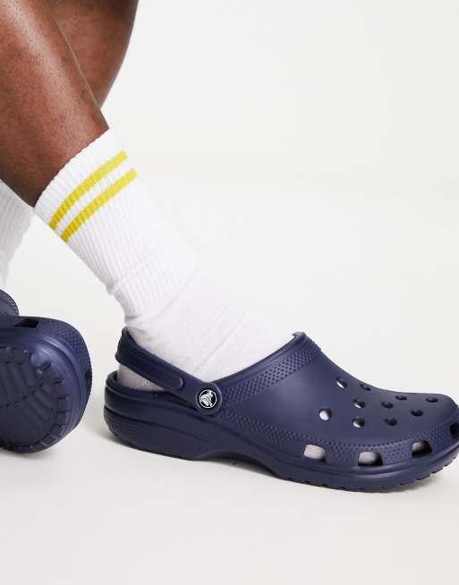 Navy discount classic crocs