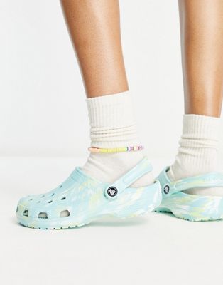 Crocs classic clogs in pure water marble - ASOS Price Checker