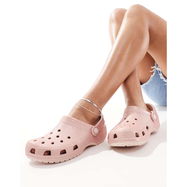 Crocs Classic Clogs In Quartz Glitter ASOS