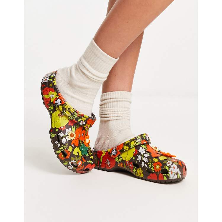 Crocs Classic Clogs In Retro Floral Exclusive To ASOS