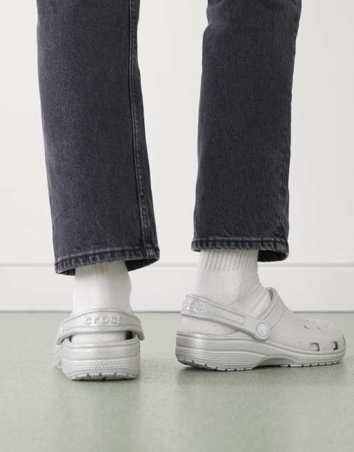 Crocs classic clogs in silver glitter, 4 of 4