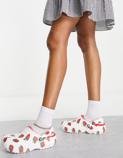 White crocs 2024 with strawberries