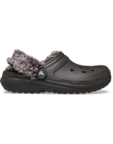 Crocs Classic clogs med fleecefor i mørk kakao - view 1