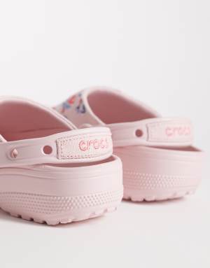 Crocs Classic Crafted Floral Clog in pink