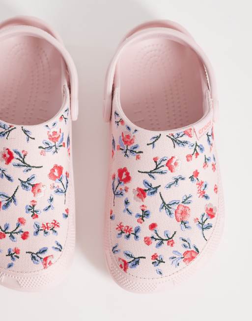 Crocs – Classic Crafted – Rosa, blommiga tofflor, 2 av 4
