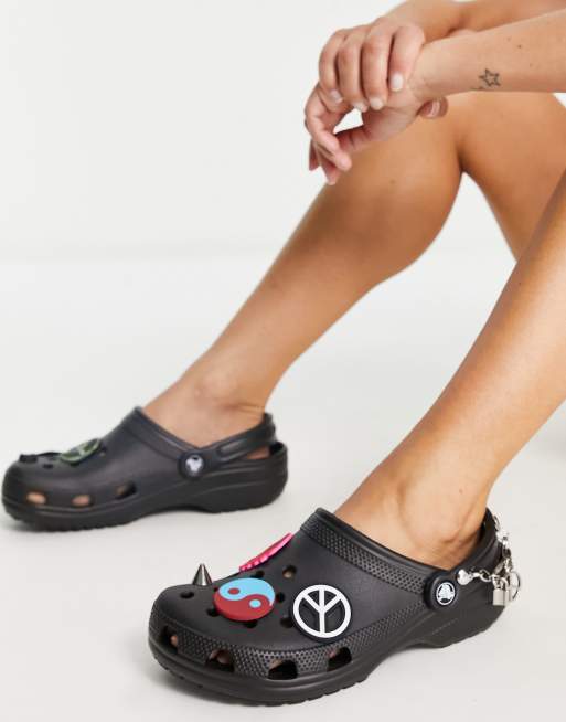 Crocs classic create your peace clogs in black