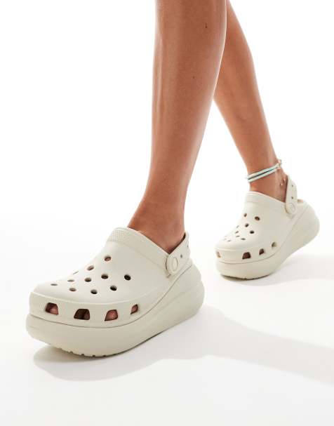 Crocs Classic crush clog in off white - view 1