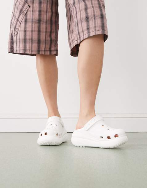 Crocs Classic crush clog in white - view 1