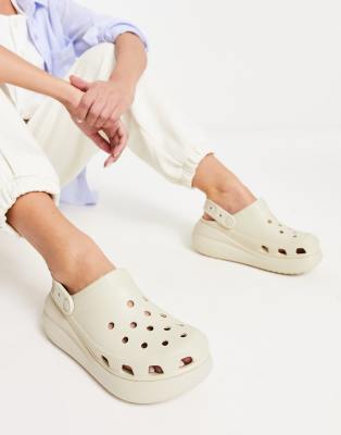 Crocs classic crush clogs in bone-Neutral