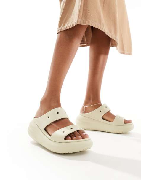 Crocs Classic crush sandal in white - view 1