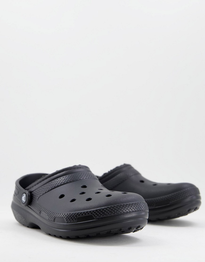 Crocs Classic faux-fur lined clogs in black