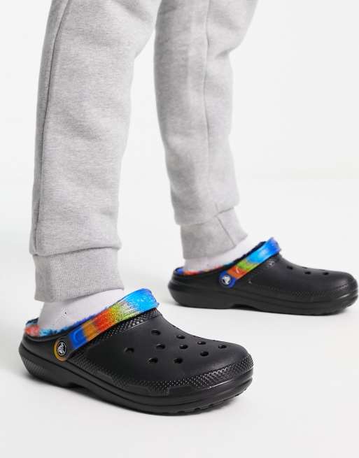 Gray fuzz hot sale lined crocs