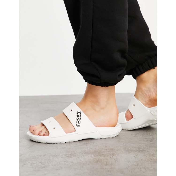 Crocs classic flat sandals in white