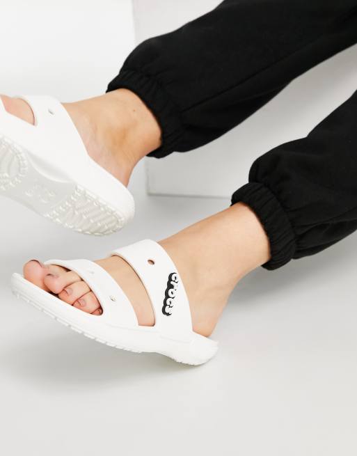 Crocs store white sandals