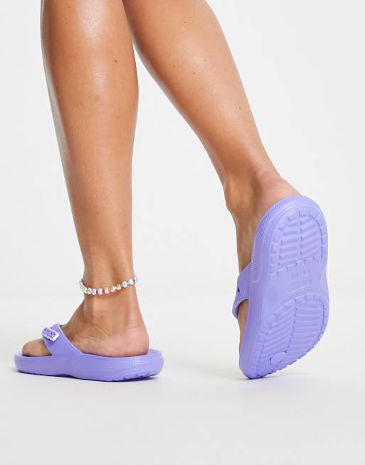 Crocs platform flip flops in moon jelly