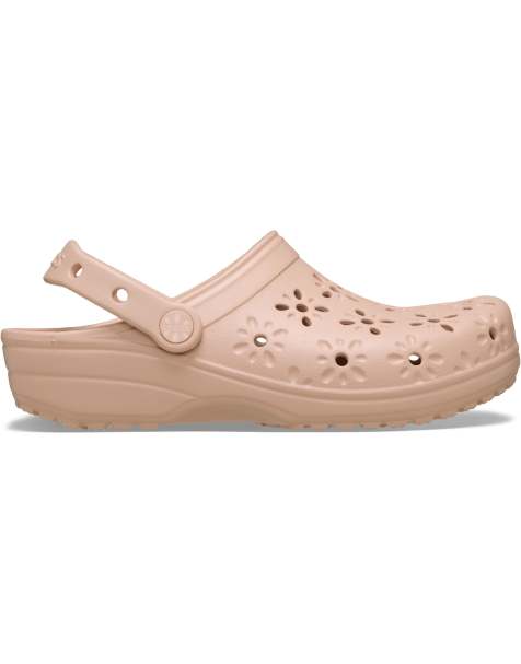 Crocs Classic floral cut out clog in pink - view 1
