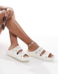 [Crocs] Crocs Classic floral cut out sandals in chalk-Neutral 34-35 Neutral