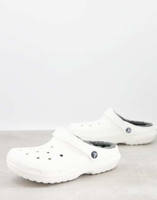 Crocs on sale white fuzzy