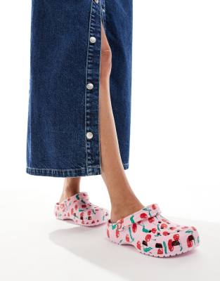 Crocs Classic Fresh Fruits Clogs In Pink