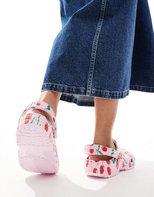 Crocs Classic Fresh Fruits clogs in pink milk, 3 of 4